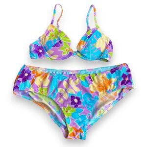 Vintage deadstock floral boyshort bikini set